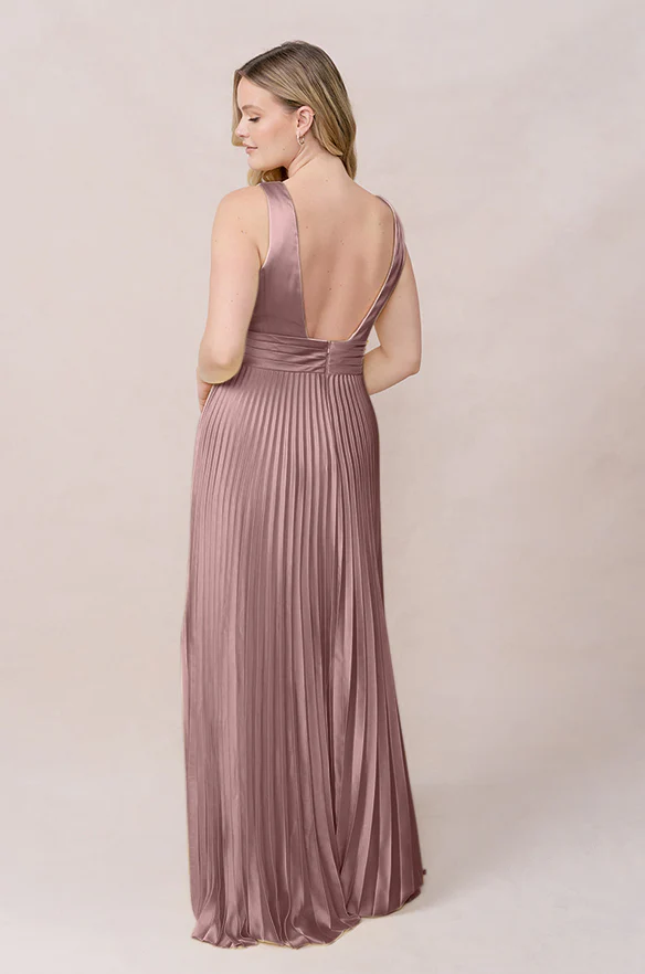 Celine Satin Pleated Dress | Made To Order - Image 76