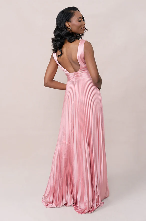 Celine Satin Pleated Dress | Made To Order - Image 8