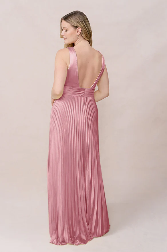 Celine Satin Pleated Dress | Made To Order - Image 80
