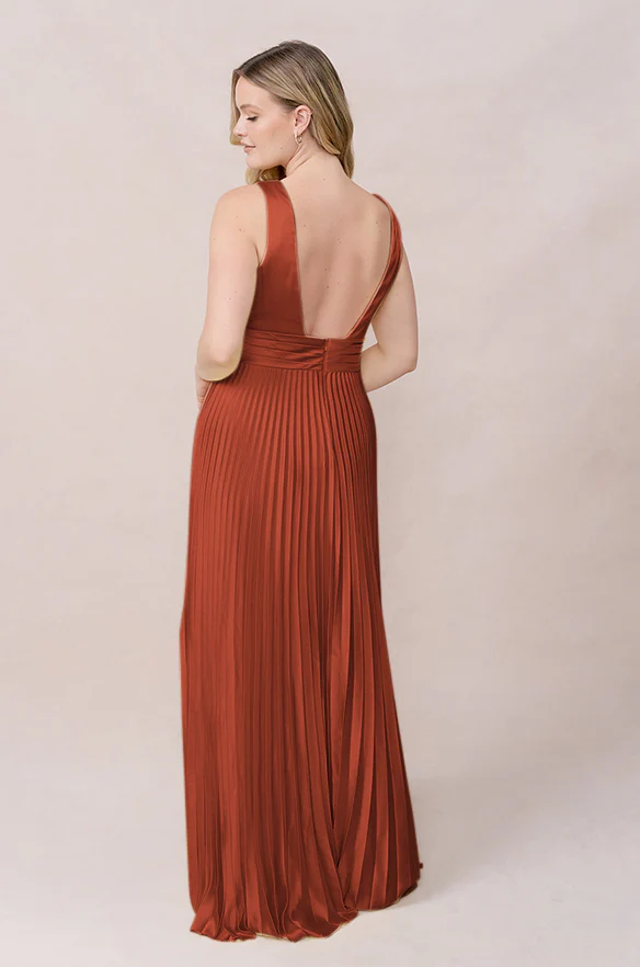 Celine Satin Pleated Dress | Made To Order - Image 82