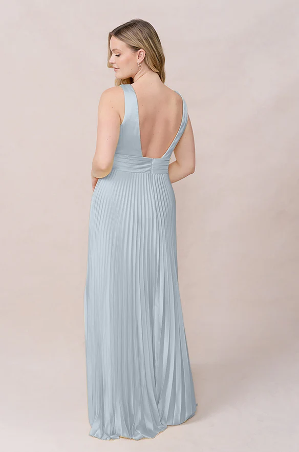 Celine Satin Pleated Dress | Made To Order - Image 86