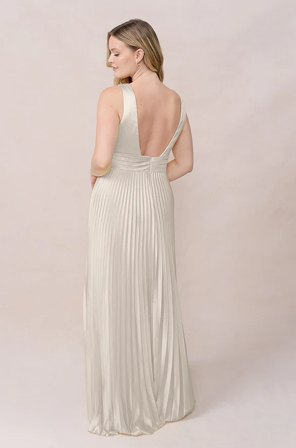 Celine Satin Pleated Dress | Made To Order - Image 88