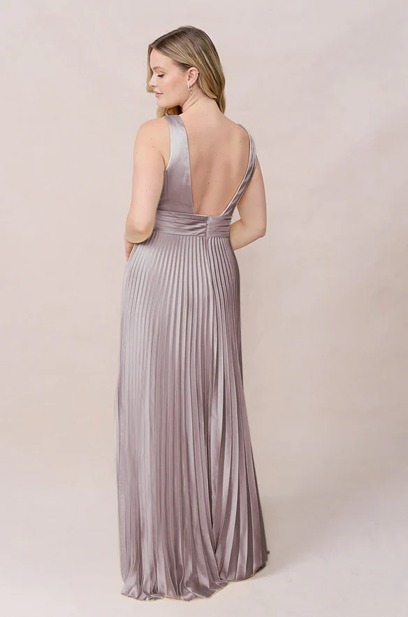 Celine Satin Pleated Dress | Made To Order - Image 92