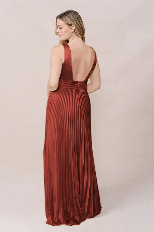 Celine Satin Pleated Dress | Made To Order - Image 94