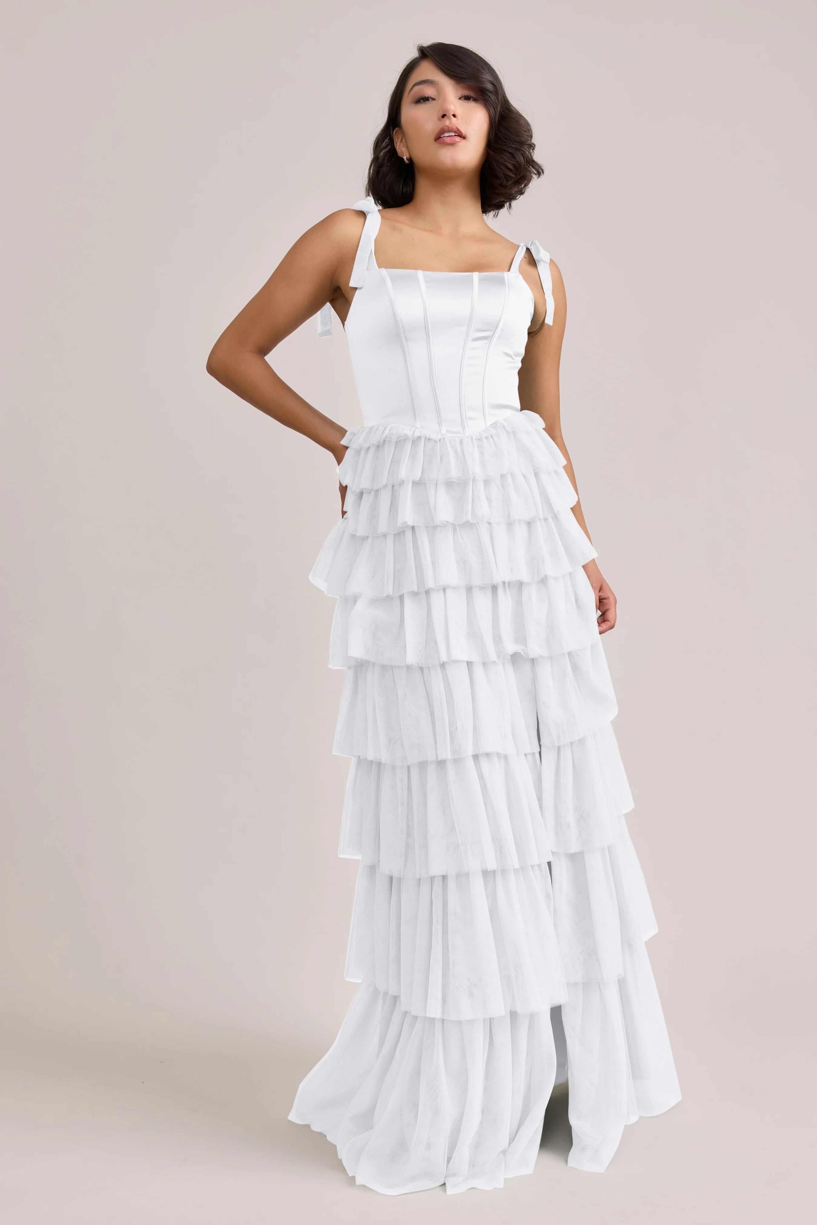 Charlotte Satin + Tulle Dress | Made To Order - Image 45