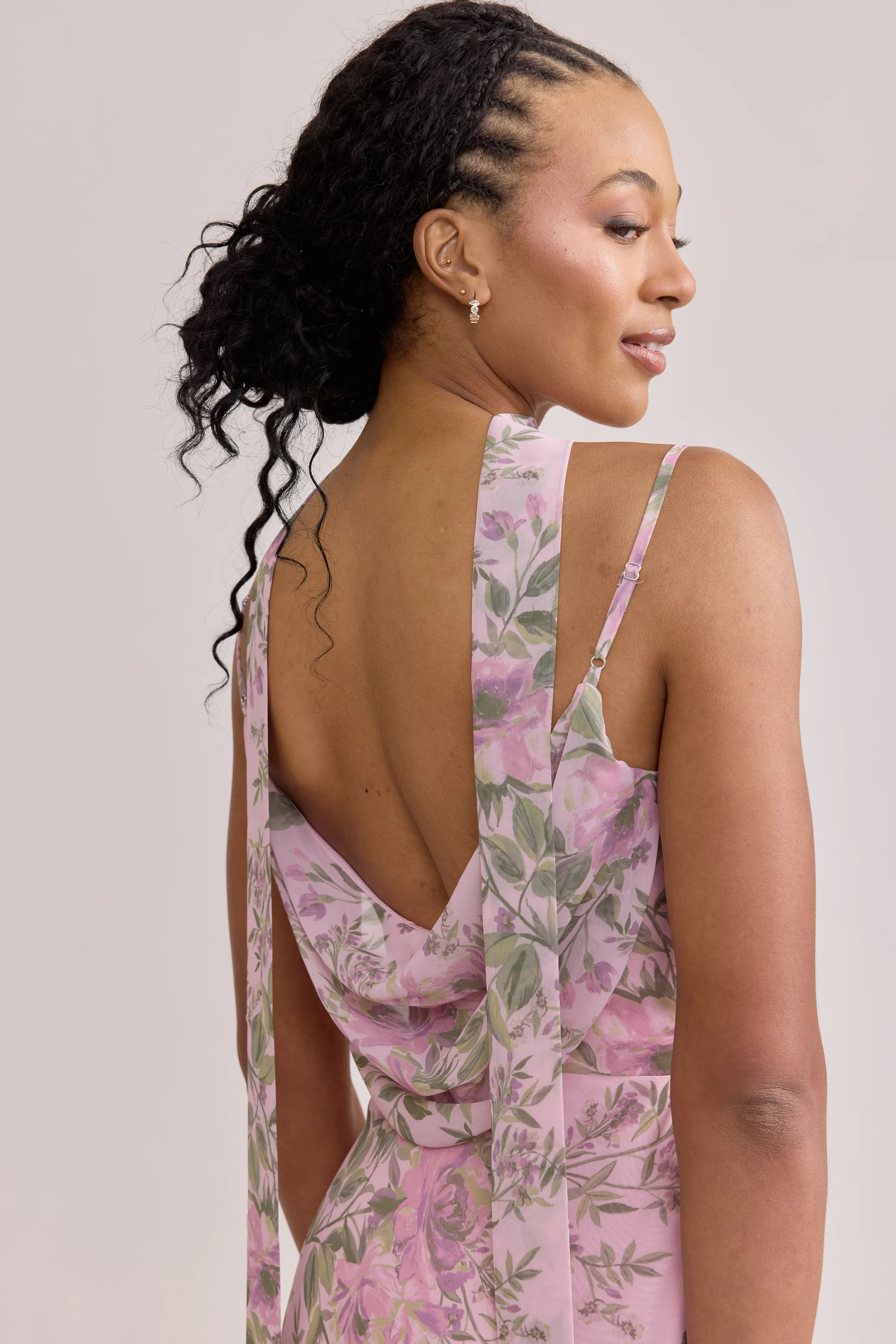 Chiffon Floral Print Skinny Scarf | Made To Order - Image 27