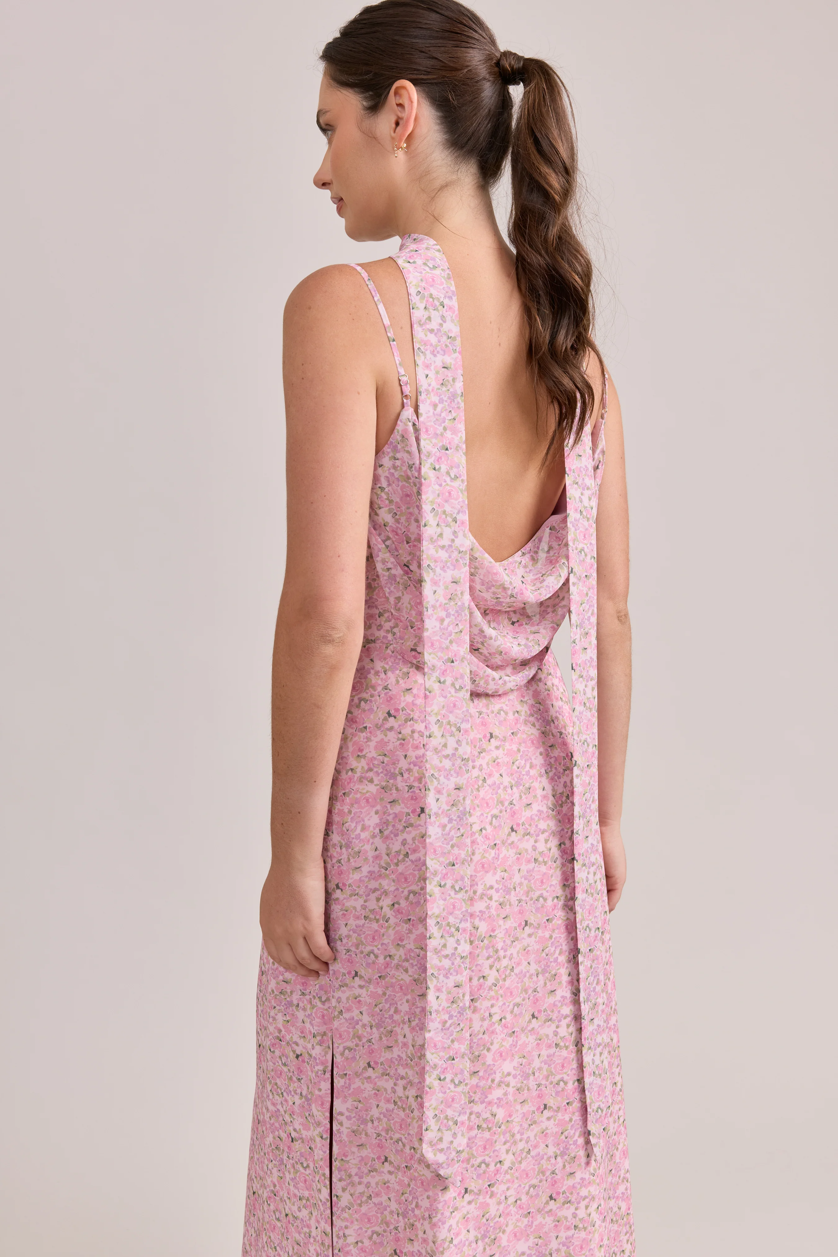 Chiffon Floral Print Skinny Scarf | Made To Order - Image 30