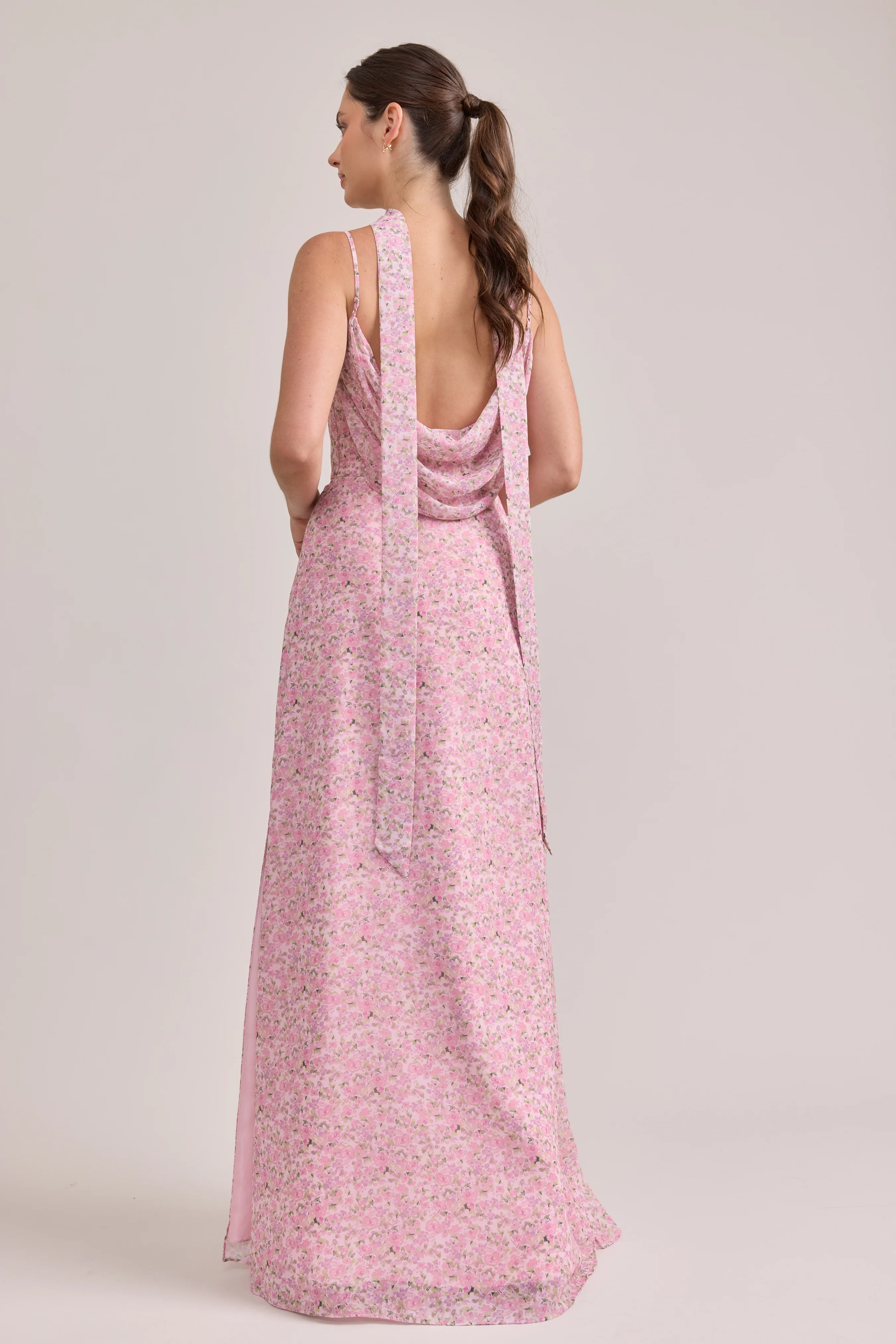 Chiffon Floral Print Skinny Scarf | Made To Order - Image 31