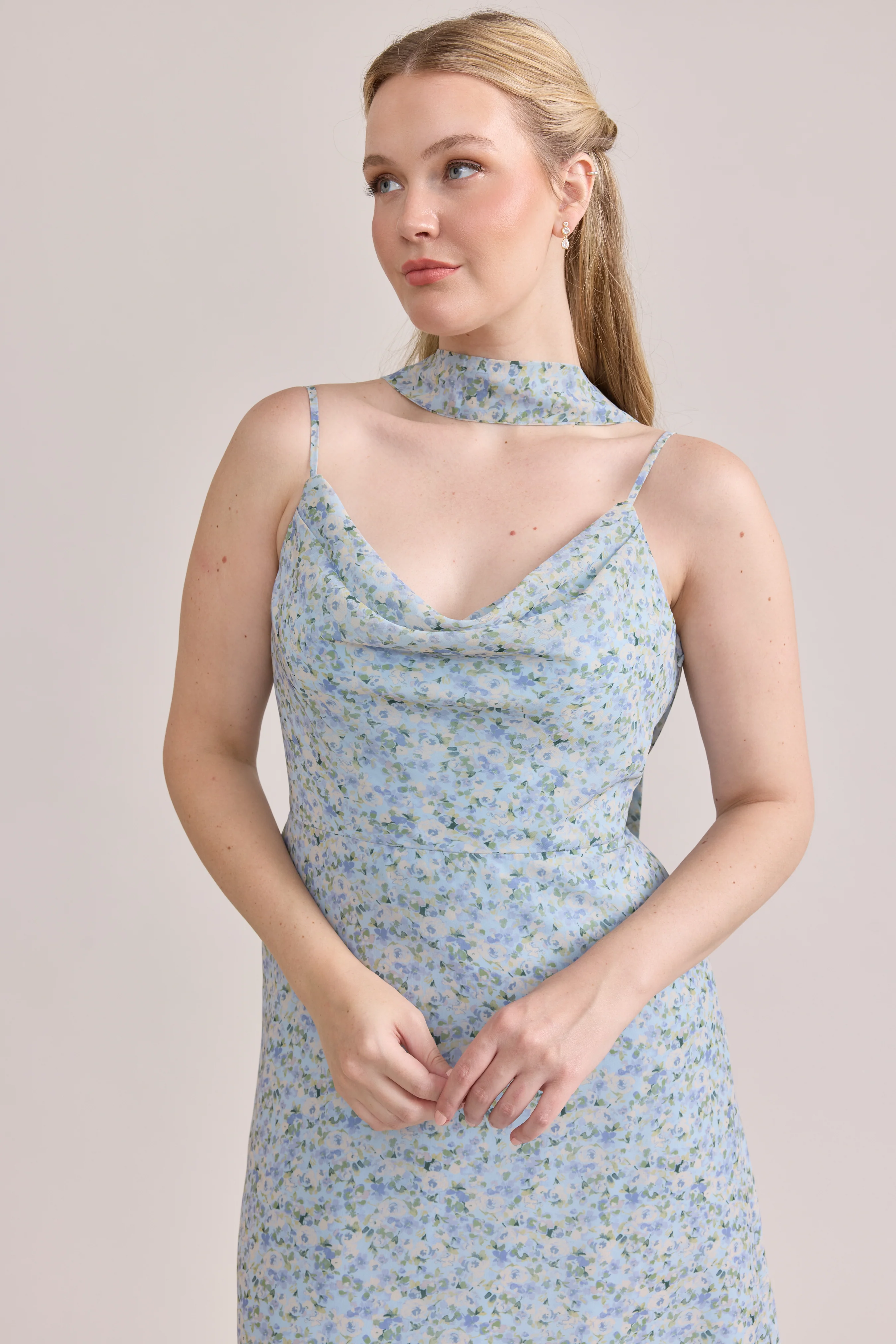 Chiffon Floral Print Skinny Scarf | Made To Order - Image 38