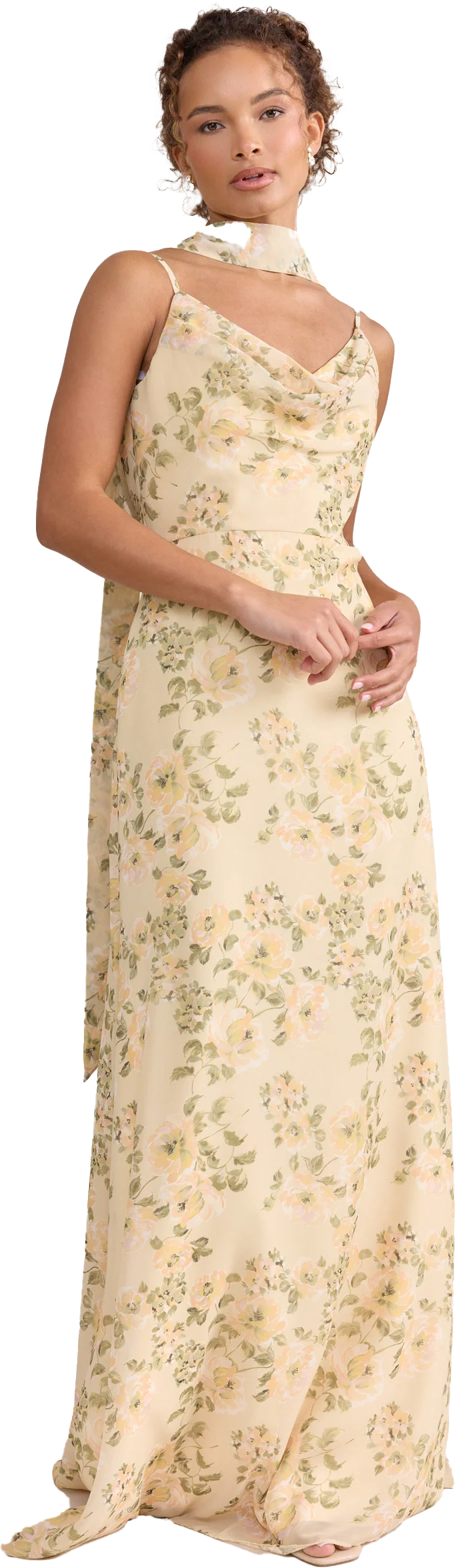 Chiffon Floral Print Skinny Scarf | Made To Order - Image 50