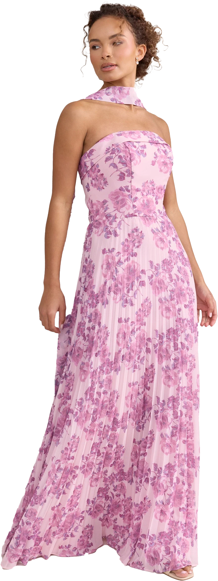 Chiffon Floral Print Skinny Scarf | Made To Order - Image 51