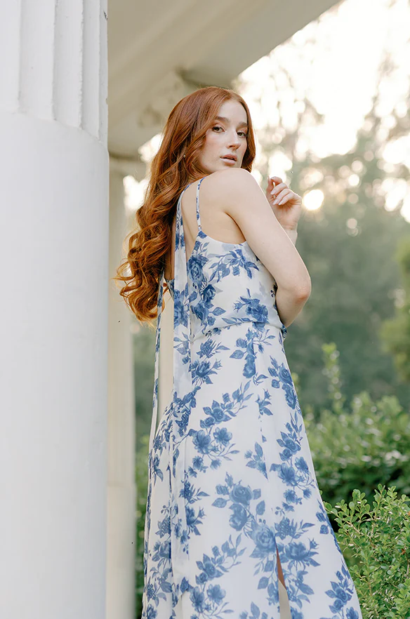 Chiffon Floral Print Skinny Scarf | Made To Order - Image 7