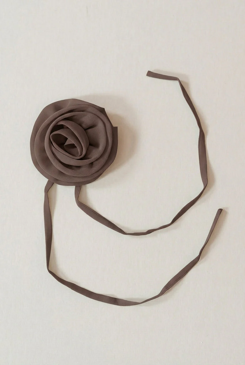 Chiffon Rose Neck Tie | Made To Order - Image 67