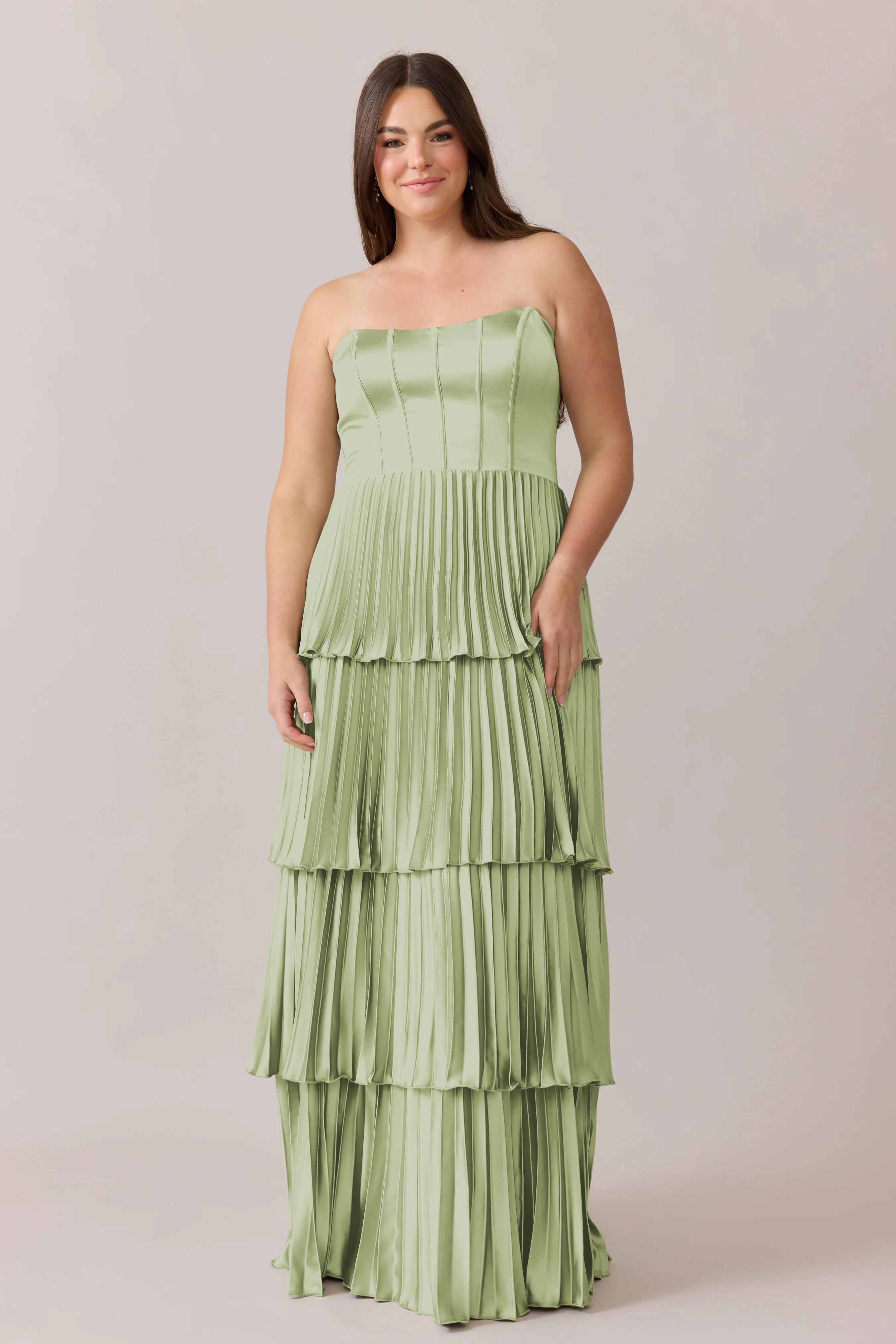 Collins Satin Pleated Dress | Made To Order - Image 154