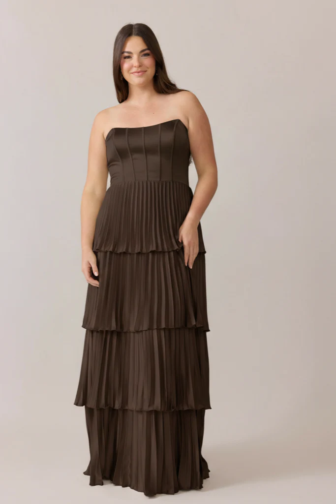 Collins Satin Pleated Dress | Made To Order - Image 164