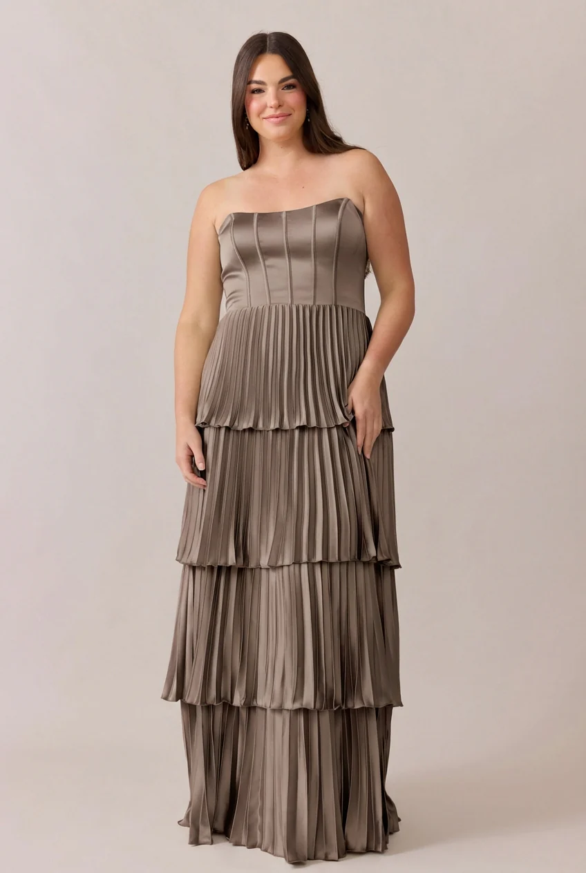 Collins Satin Pleated Dress | Made To Order - Image 165