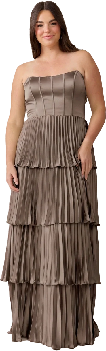 Collins Satin Pleated Dress | Made To Order - Image 169