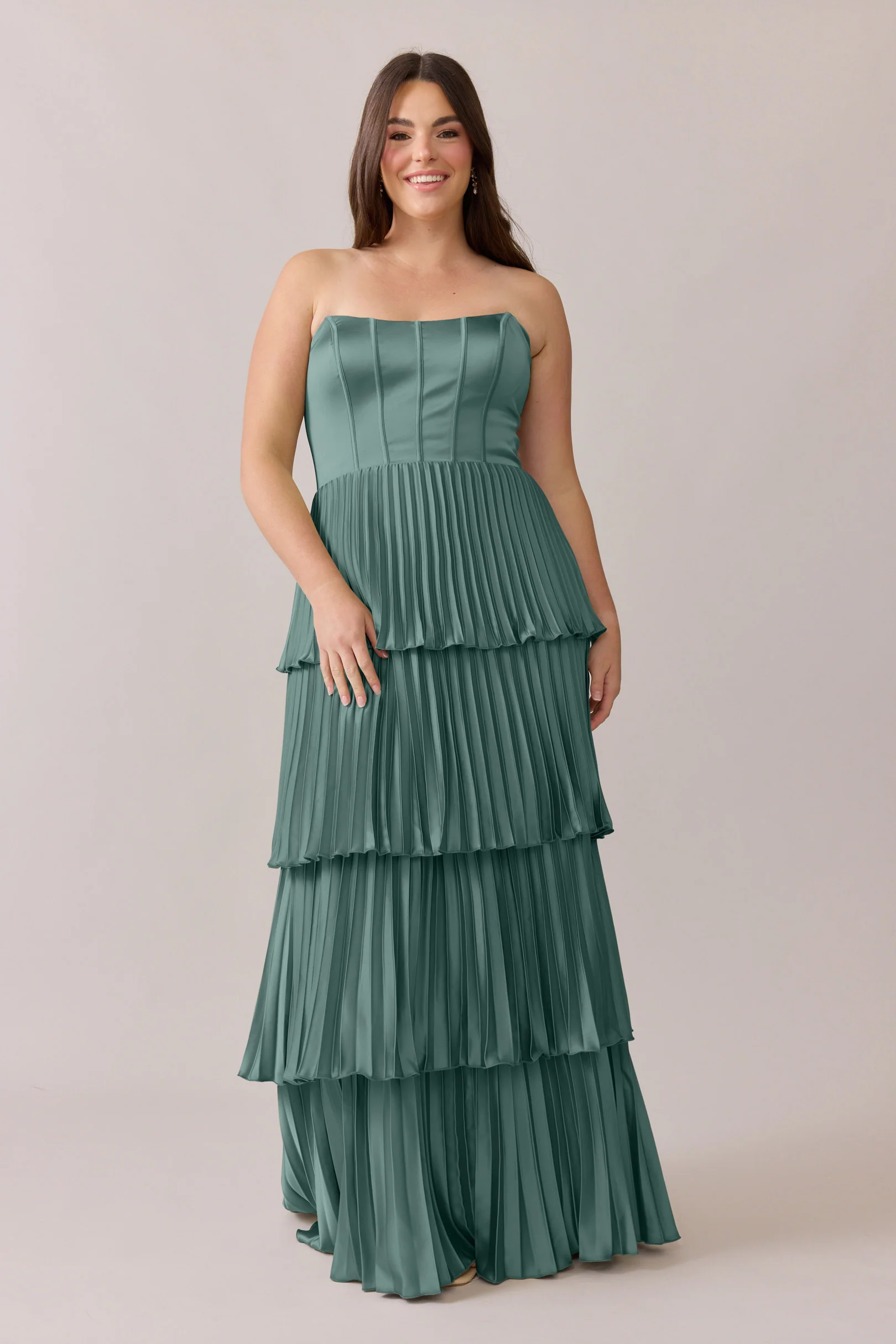 Collins Satin Pleated Dress | Made To Order - Image 26