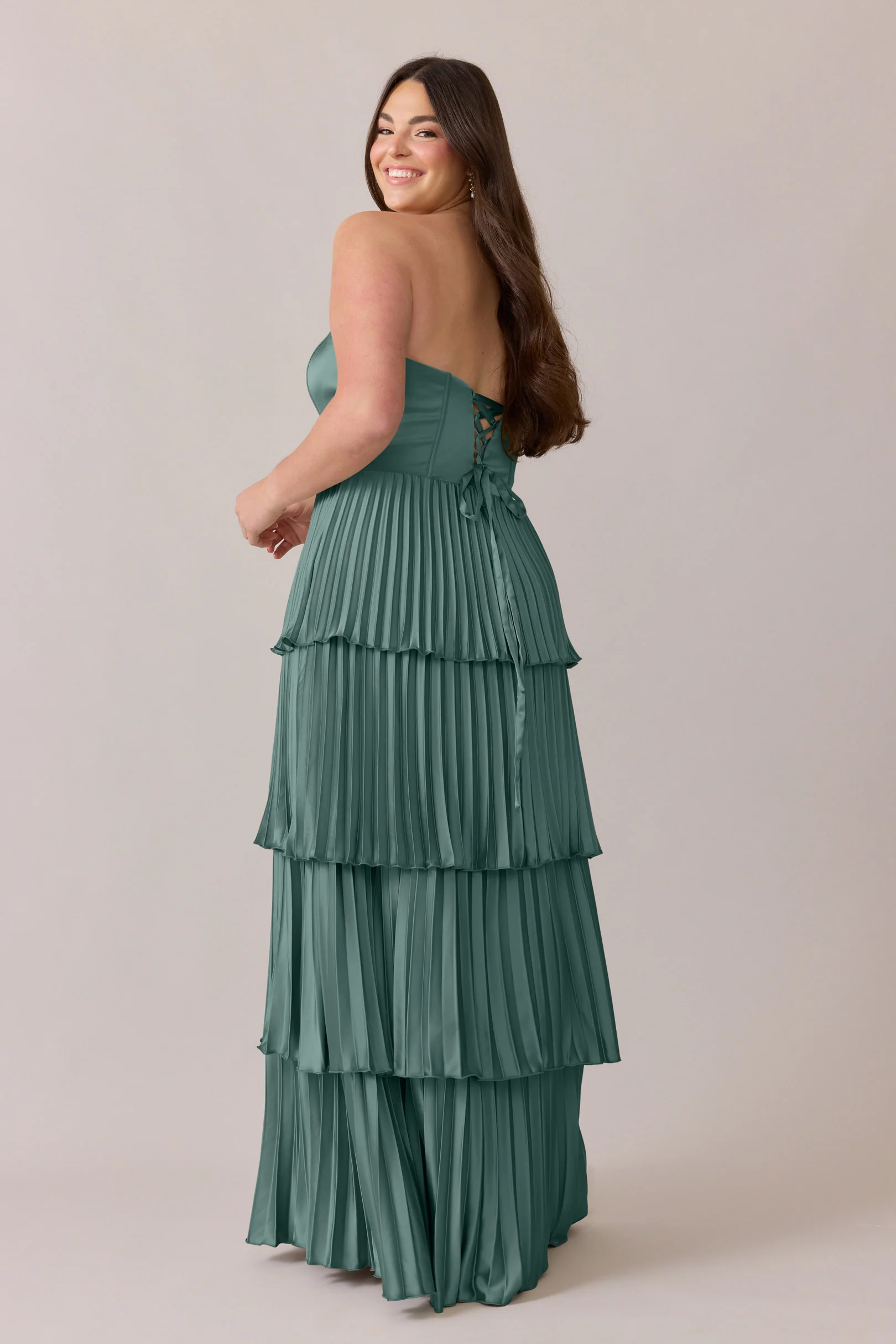 Collins Satin Pleated Dress | Made To Order - Image 27