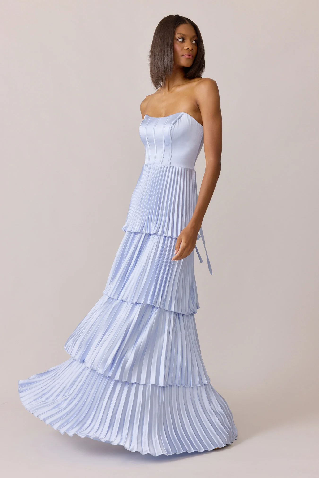 Collins Satin Pleated Dress | Made To Order - Image 3