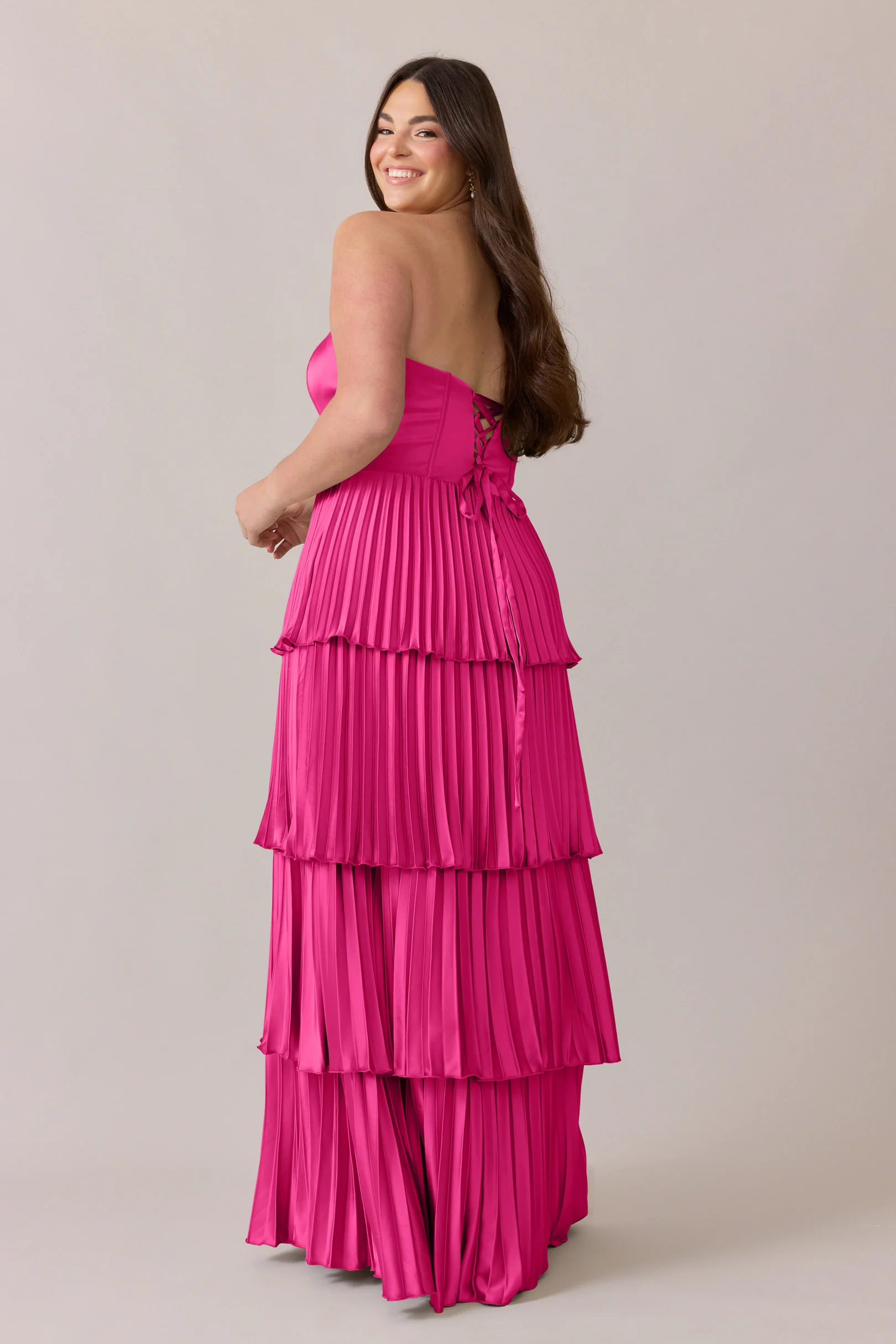 Collins Satin Pleated Dress | Made To Order - Image 49