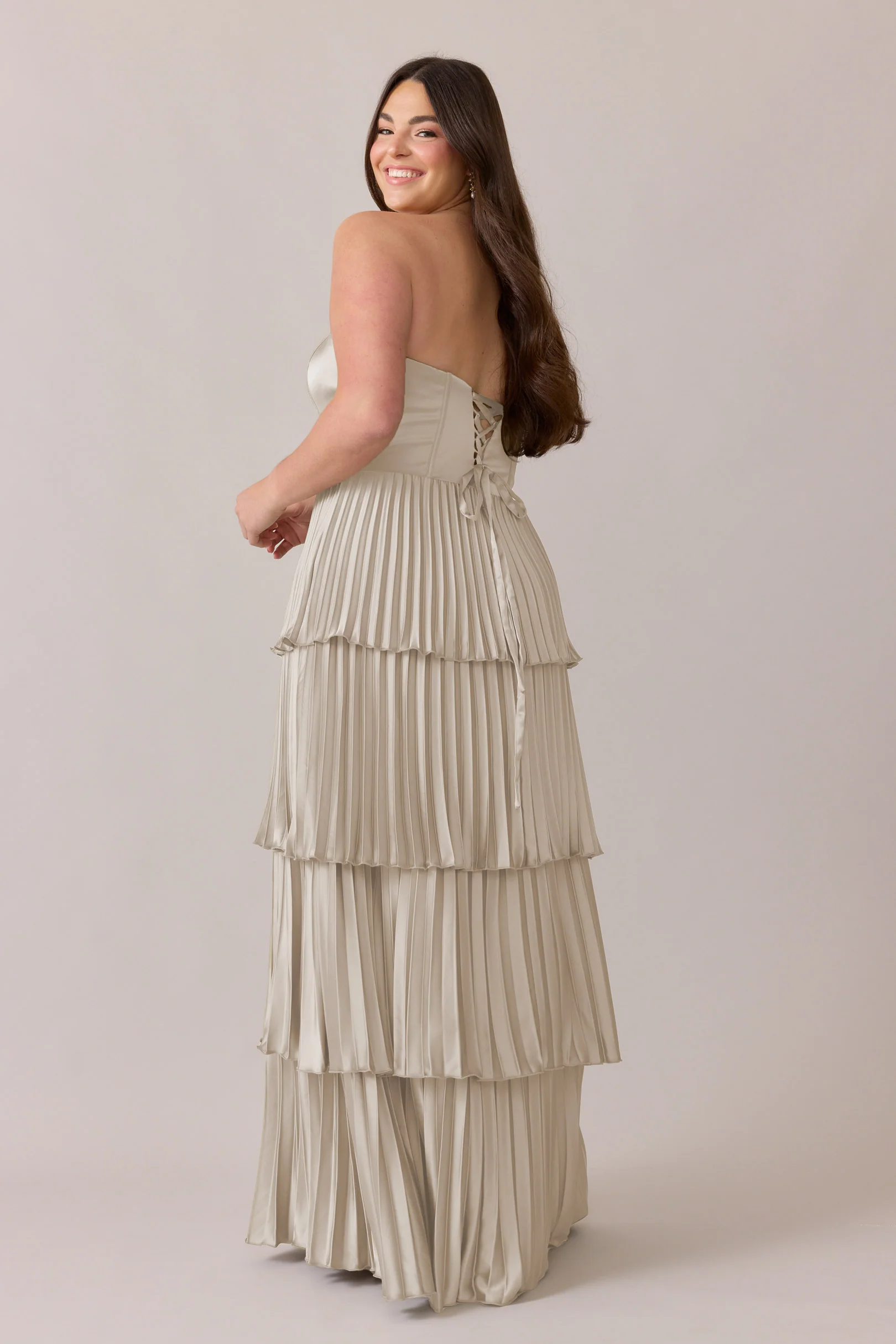 Collins Satin Pleated Dress | Made To Order - Image 5