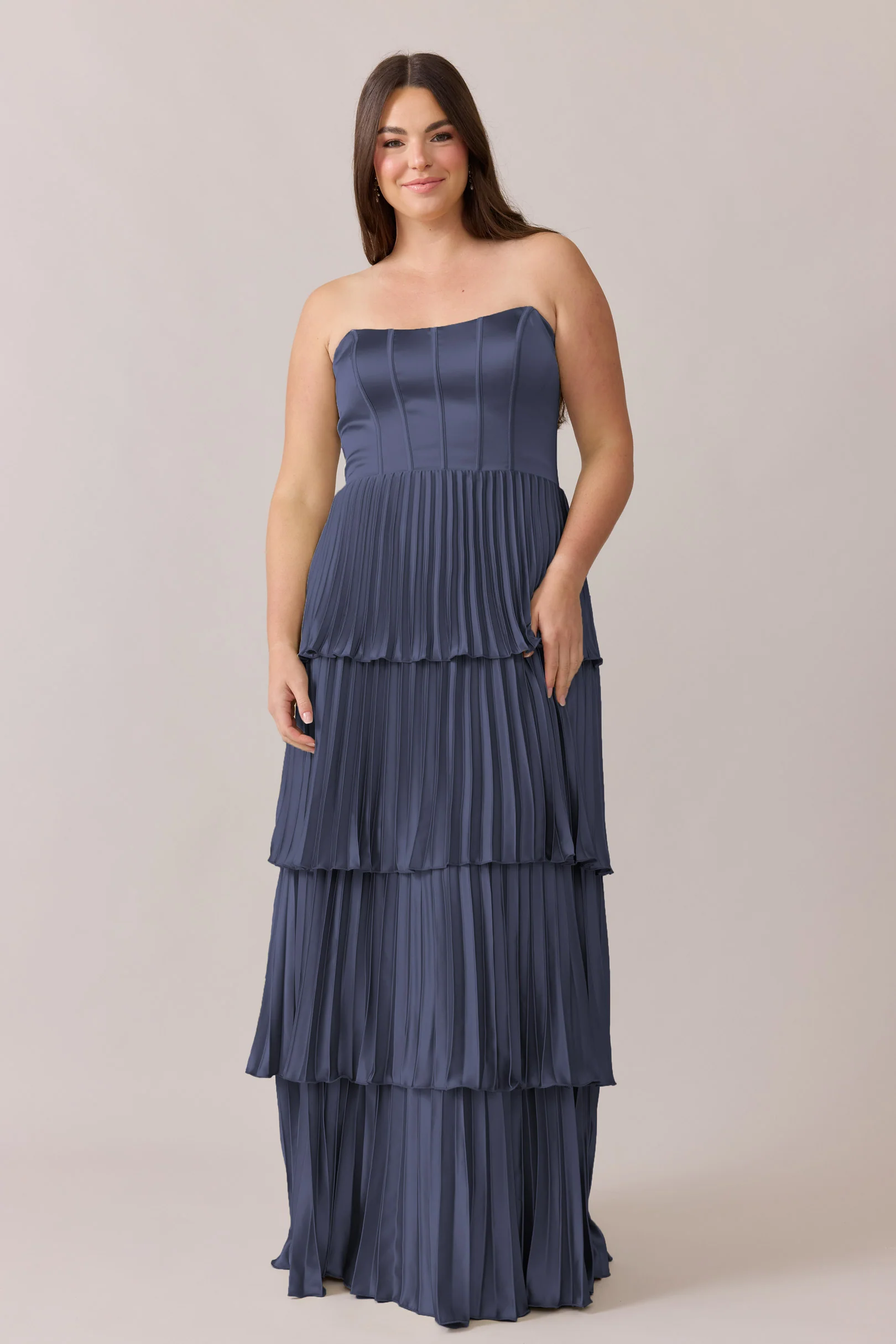 Collins Satin Pleated Dress | Made To Order - Image 56