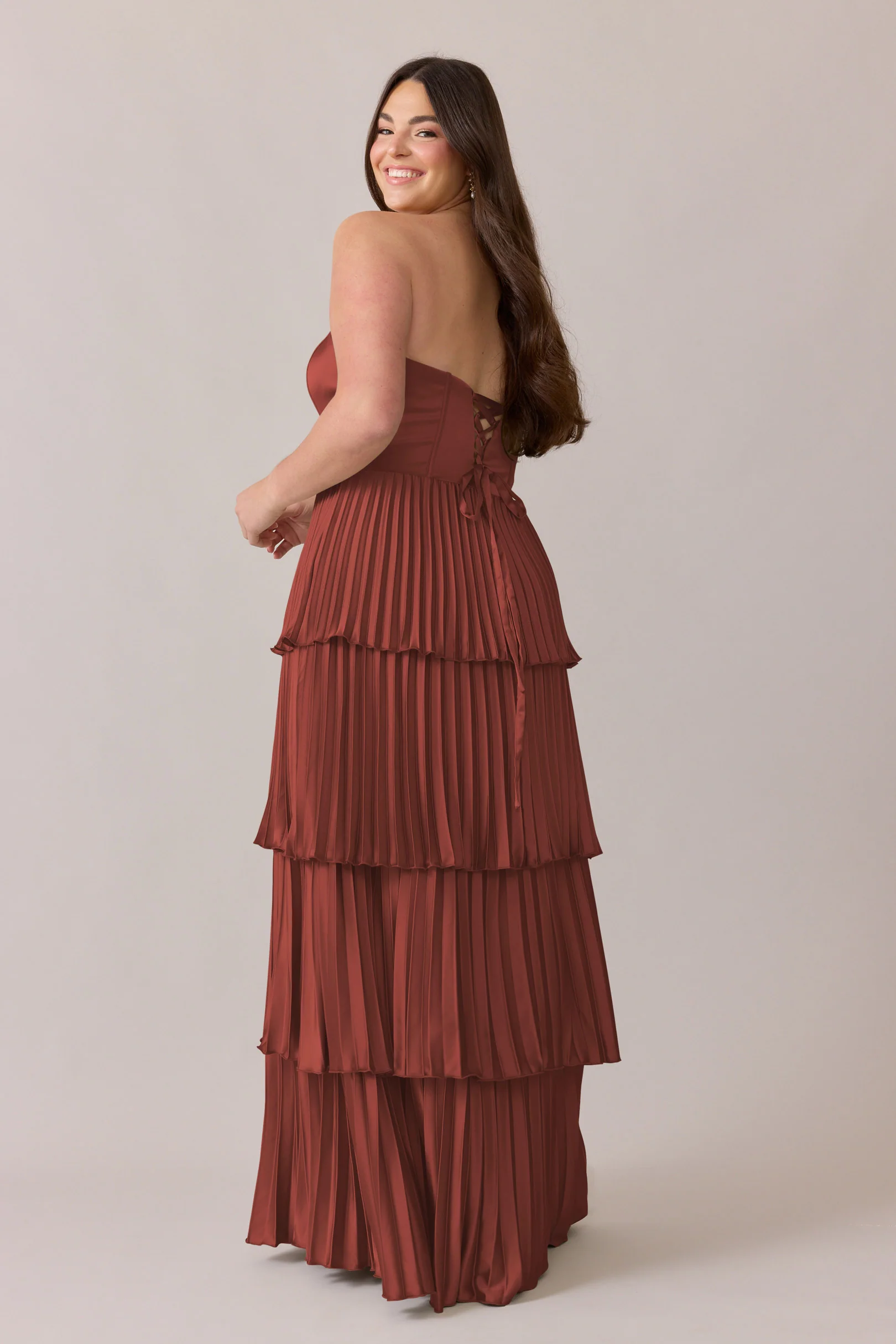 Collins Satin Pleated Dress | Made To Order - Image 86