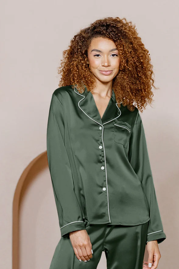 Daybreak Long Sleeve Satin Top | Made To Order - Image 30