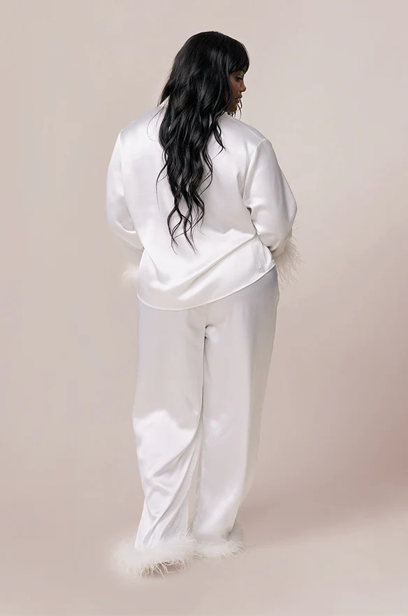 Daybreak Satin + Feathers Sleep Pants | Made To Order - Image 3