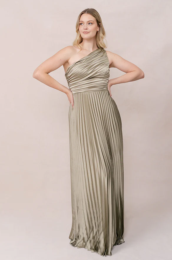 Declan Satin Pleated Dress | Made To Order - Image 108