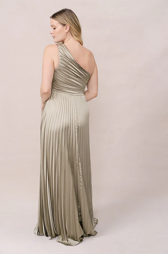Declan Satin Pleated Dress | Made To Order - Image 109