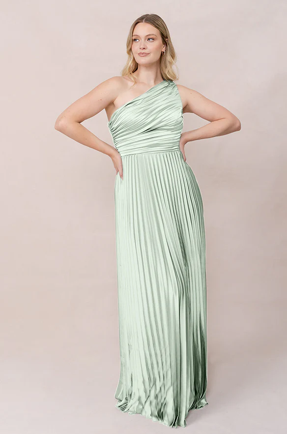 Declan Satin Pleated Dress | Made To Order - Image 110