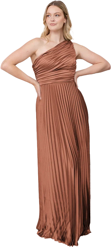 Declan Satin Pleated Dress | Made To Order - Image 129