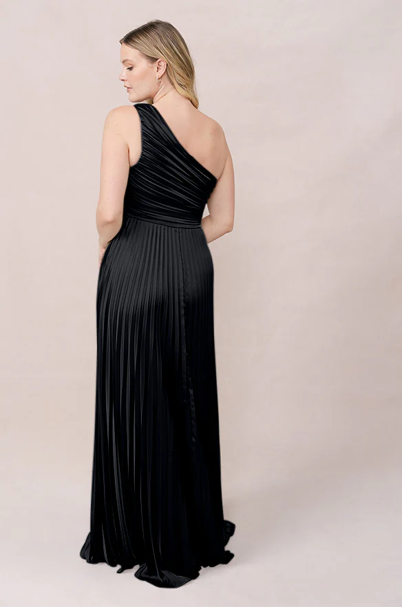 Declan Satin Pleated Dress | Made To Order - Image 13