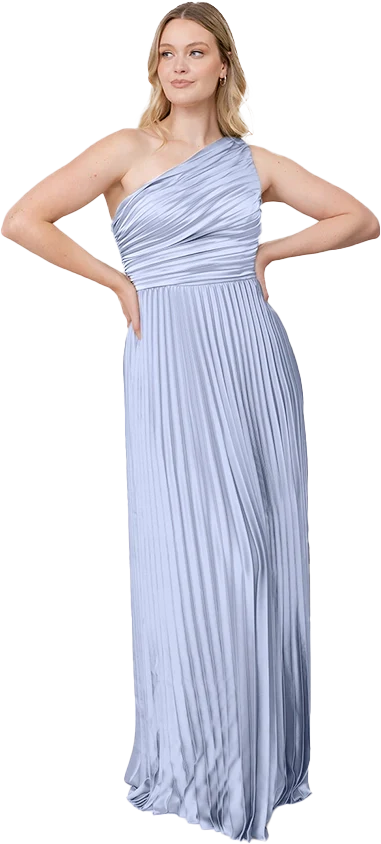 Declan Satin Pleated Dress | Made To Order - Image 149