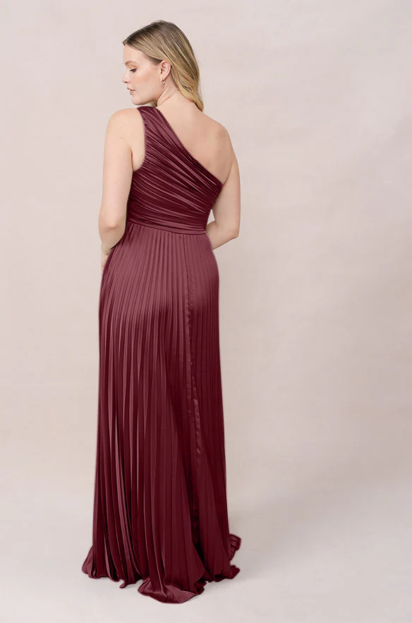 Declan Satin Pleated Dress | Made To Order - Image 19