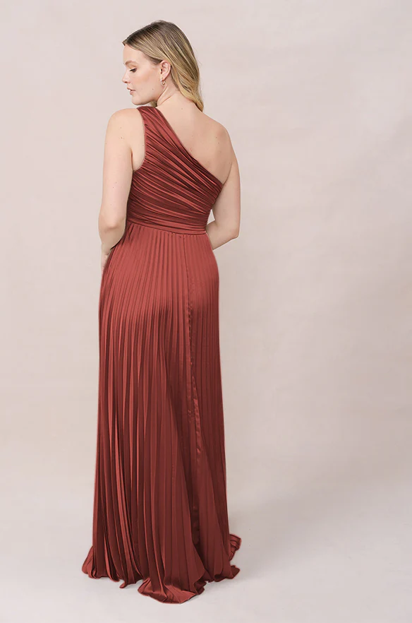 Declan Satin Pleated Dress | Made To Order - Image 21