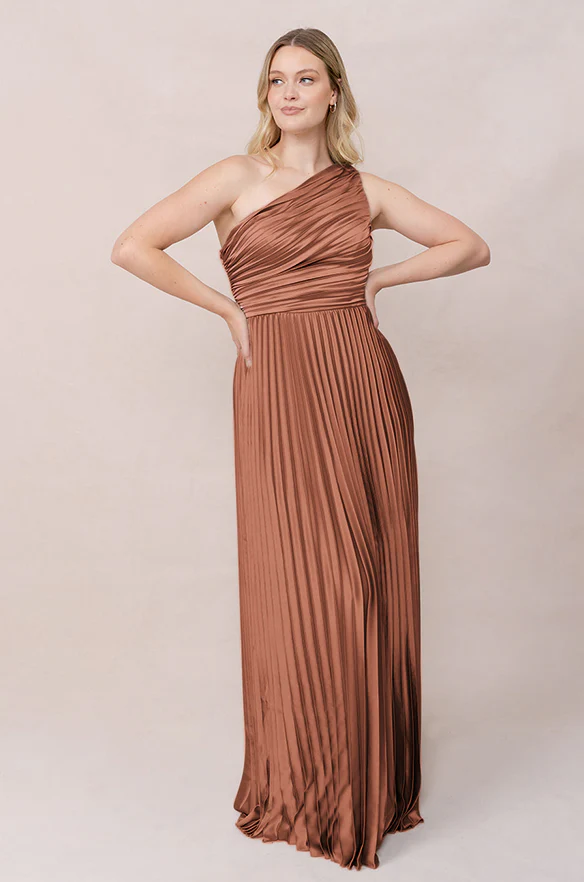 Declan Satin Pleated Dress | Made To Order - Image 24