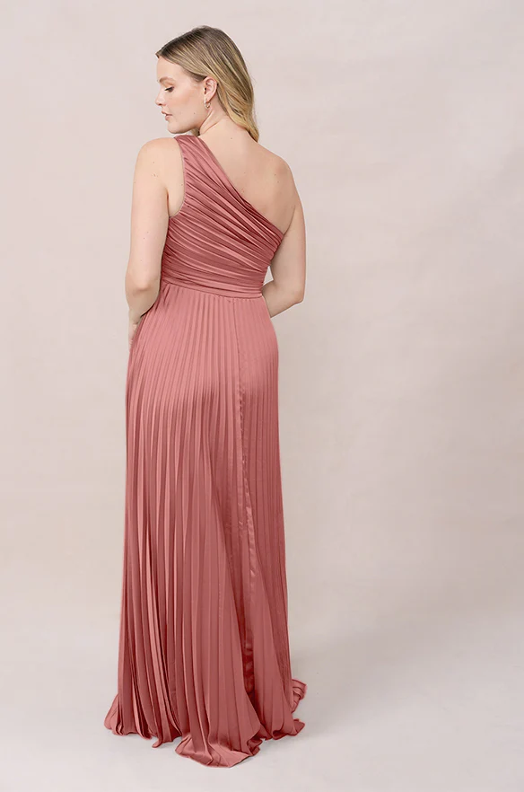 Declan Satin Pleated Dress | Made To Order - Image 29