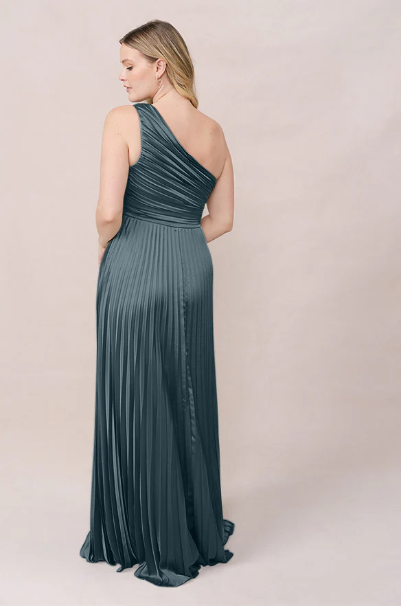 Declan Satin Pleated Dress | Made To Order - Image 37