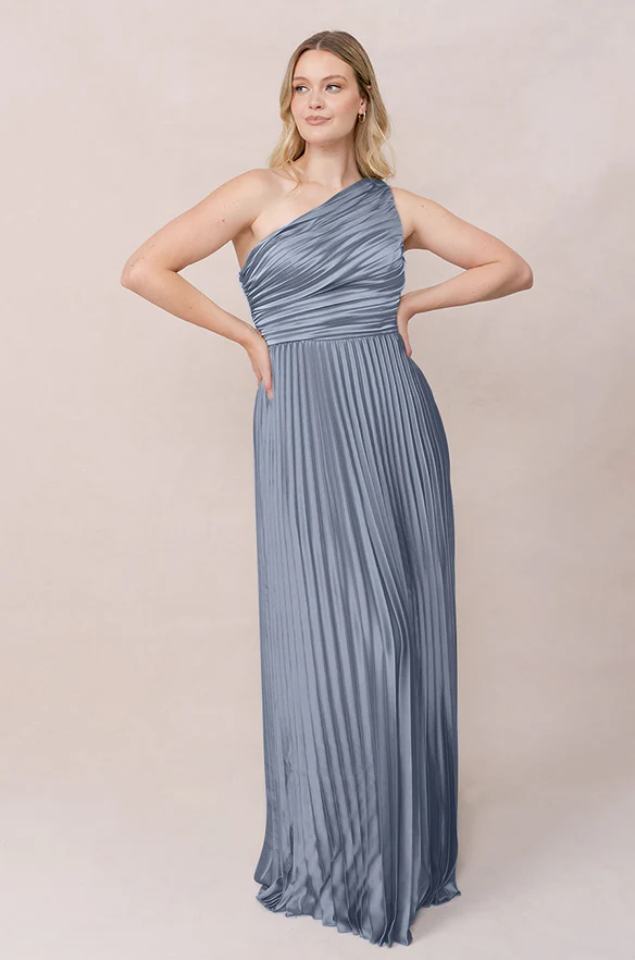 Declan Satin Pleated Dress | Made To Order - Image 38