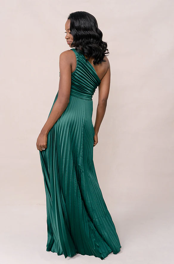 Declan Satin Pleated Dress | Made To Order - Image 4