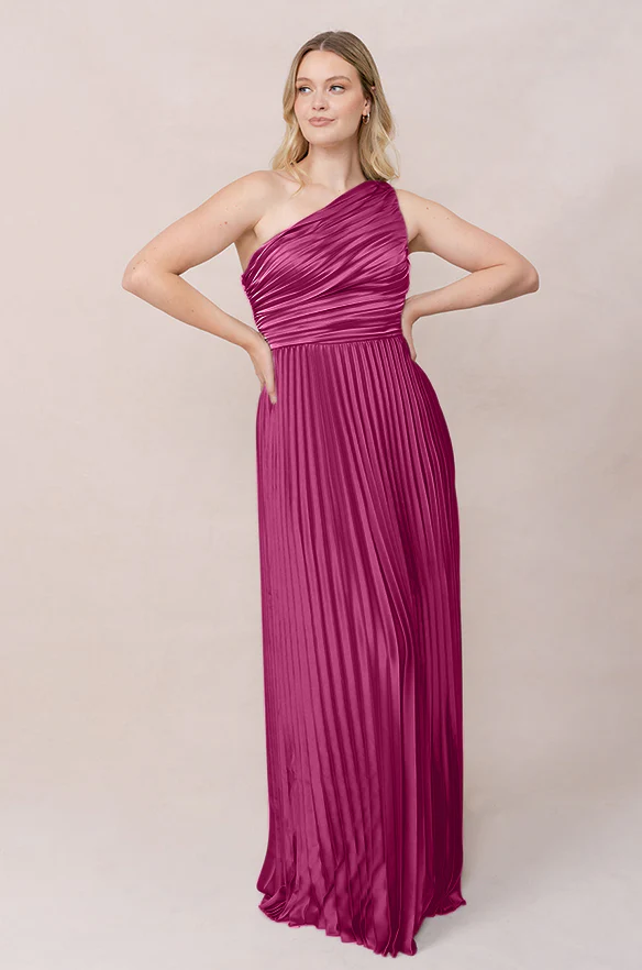 Declan Satin Pleated Dress | Made To Order - Image 40