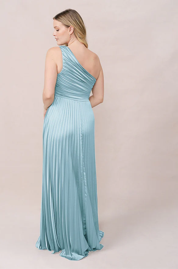 Declan Satin Pleated Dress | Made To Order - Image 49