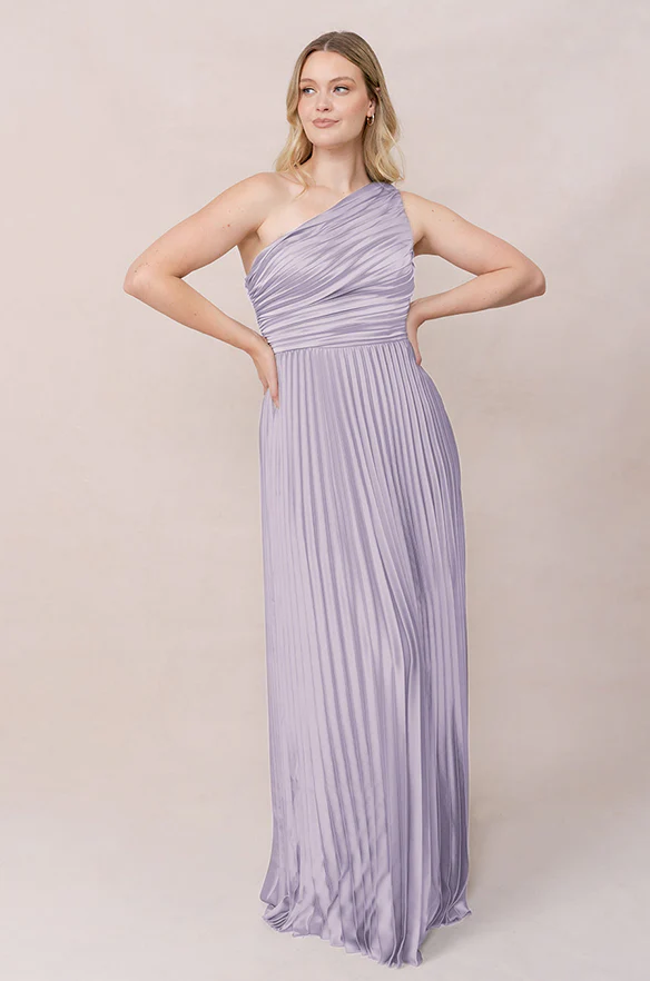 Declan Satin Pleated Dress | Made To Order - Image 50