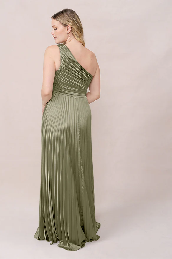 Declan Satin Pleated Dress | Made To Order - Image 61