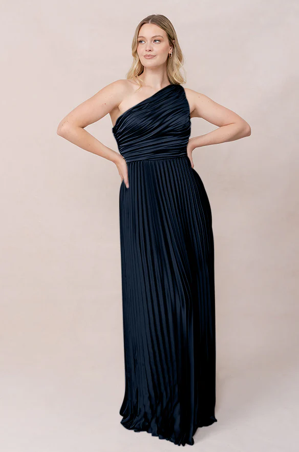 Declan Satin Pleated Dress | Made To Order - Image 62