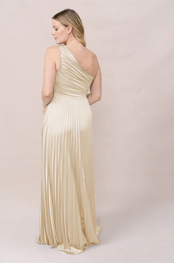 Declan Satin Pleated Dress | Made To Order - Image 65