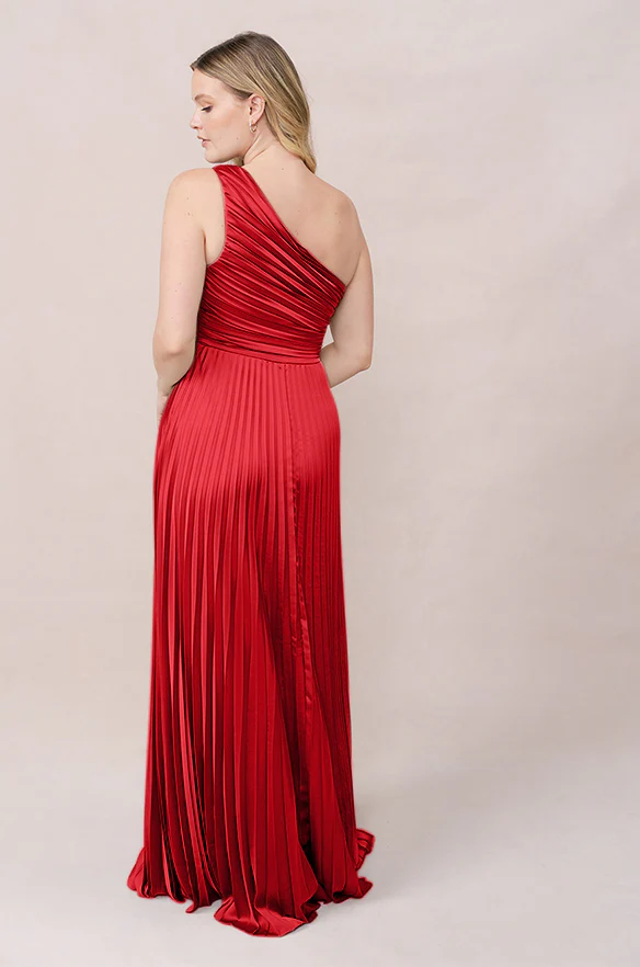 Declan Satin Pleated Dress | Made To Order - Image 70